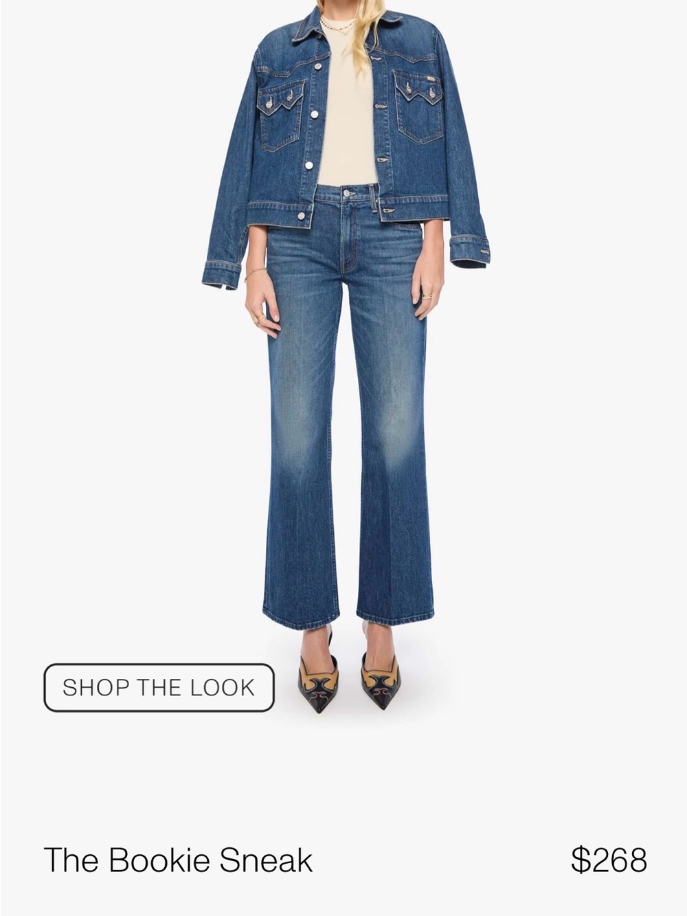 MOTHER The Bookie Sneak mid rise boot cut jean
